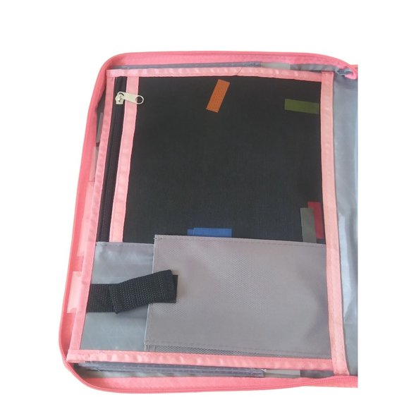 Mead Five Star Zipper Binder Black Pink Edge 2 Inch File Pocket Binder - Picture 7 of 11